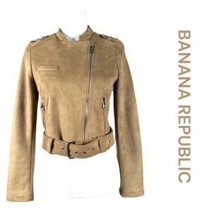 BANANA REPUBLIC Vegan Suede Moto Jacket, Size XSP.